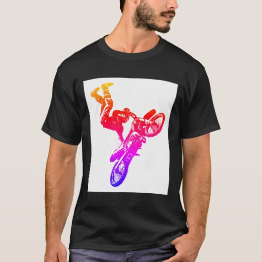 Moderner eleganter Acrobatics Biker Pop Kunstlehre T-Shirt (Vorderseite)