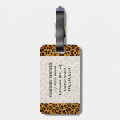Moderner, eleganter Animal Print Leopard Personali Gepäckanhänger (Rückseite vertikal)
