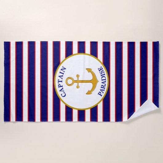 Moderner, eleganter Anker Strandtuch (Vorderseite)