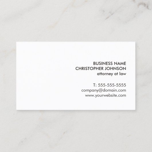 Moderner eleganter Anwalt der Black Imitate Visitenkarte (Rückseite)