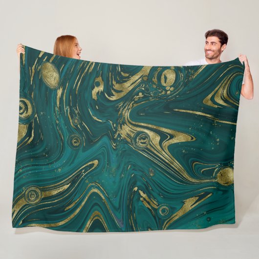 Moderner eleganter Aquamariner Marmorwirl Fleecedecke (Beispiel)