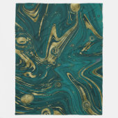 Moderner eleganter Aquamariner Marmorwirl Fleecedecke (Vorderseite)
