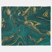 Moderner eleganter Aquamariner Marmorwirl Fleecedecke (Vorderseite (Horizontal))
