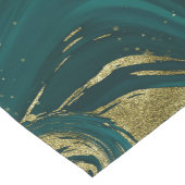 Moderner eleganter Aquamariner Marmorwirl Kurzer Tischläufer (Ecke)