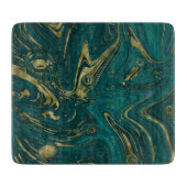 Moderner eleganter Aquamariner Marmorwirl   Schneidebrett (Vorderseite)