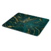 Moderner eleganter Aquamariner Marmorwirl Schneidebrett (Ecke)