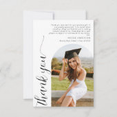 Moderner Eleganter Arch Foto Script Abschluss Dankeskarte (Vorderseite)