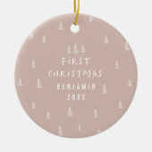 Moderner, eleganter Baby First Weihnachtskaffee Keramik Ornament (Vorne)
