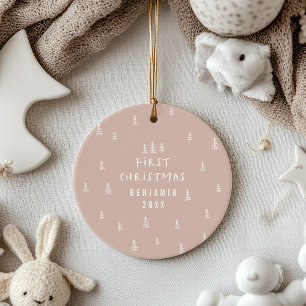 Moderner, eleganter Baby First Weihnachtskaffee Keramik Ornament