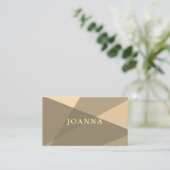 Moderner eleganter Beige Yellow Geometric-Berater Visitenkarte (Stehend Vorderseite)