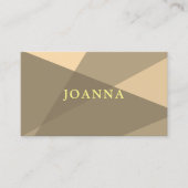 Moderner eleganter Beige Yellow Geometric-Berater Visitenkarte (Vorderseite)