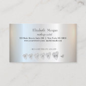 Moderner Eleganter Beruflicher Glitzer Silberherz Treuekarte (Rückseite)