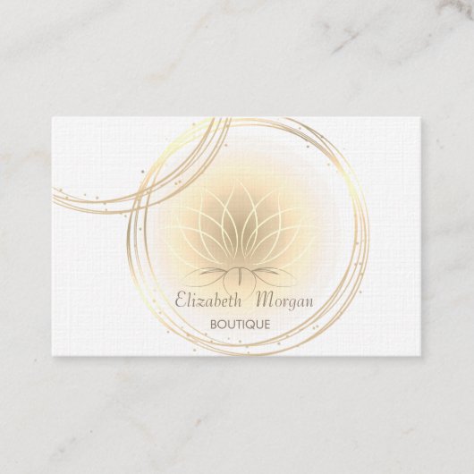 Moderner eleganter Beruflicher, goldener Lotus Visitenkarte (Vorderseite)