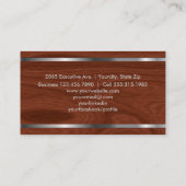 Moderner eleganter beruflicher hölzerner visitenkarte (Rückseite)