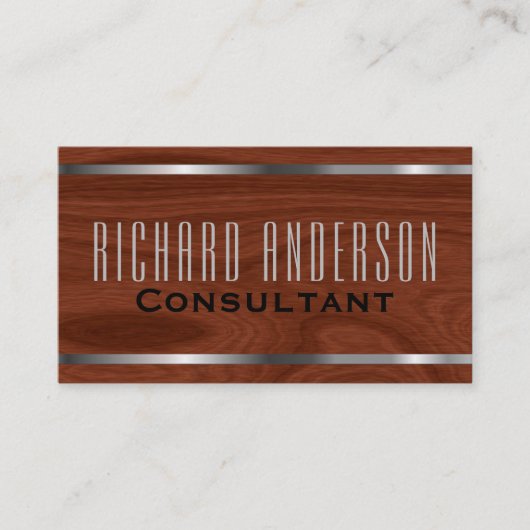 Moderner eleganter beruflicher hölzerner visitenkarte (Vorderseite)