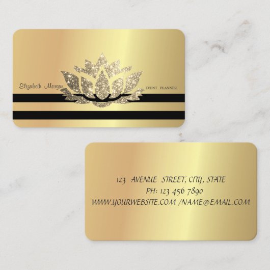 Moderner, eleganter Beruflicher Lotus, gestreift Visitenkarte (Vorne/Hinten)