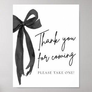 Moderner eleganter Black Bow Danke, dass du dich a Poster