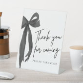 Moderner eleganter Black Bow Danke, dass du dich a Sockelschild (In SItu)