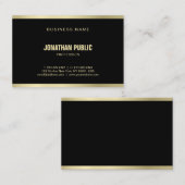 Moderner Eleganter Black Gold Anspruchsvoller Schl Visitenkarte (Vorne/Hinten)