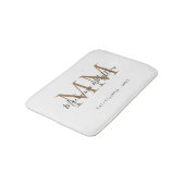 Moderner eleganter Black Gold-Newlywed Monogram Na Badematte (Schrägansicht)