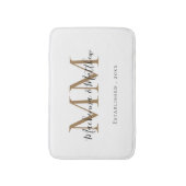 Moderner eleganter Black Gold-Newlywed Monogram Na Badematte (Vorderseite Vertikal)