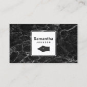 Moderner eleganter Black Marble Pen Nib Beruflich Visitenkarte (Vorderseite)
