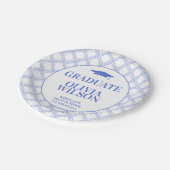 Moderner Eleganter Blauer Abschluss Pappteller (Schrägansicht)