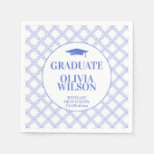 Moderner Eleganter Blauer Abschluss Serviette (Vorderseite)