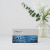 Moderner Eleganter Blue Circuit Board Gray Consult Visitenkarte (Stehend Vorderseite)