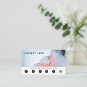 Moderner Eleganter Blue Foto Massage Therapist Treuekarte (Stehend Vorderseite)