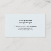 Moderner Eleganter Blue Foto Massage Therapist Treuekarte (Rückseite)