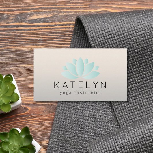 Moderner Eleganter Blue Lotus Icon Yoga Instruktor Visitenkarte