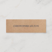 Moderner, eleganter Blue Printed Kraft Paper Consu Mini Visitenkarte (Vorderseite)