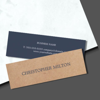 Moderner, eleganter Blue Printed Kraft Paper Consu Mini Visitenkarte