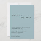 Moderner, eleganter Blue Wedding 2 Sided QR Code Einladung (Vorderseite)