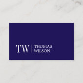 Moderner, eleganter Blue White Bold Monogram Consu Visitenkarte (Vorderseite)