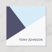 Moderner, eleganter Blue White Geometric Berater Quadratische Visitenkarte (Vorderseite)