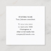 Moderner, eleganter Blue White Geometric Berater Quadratische Visitenkarte (Rückseite)