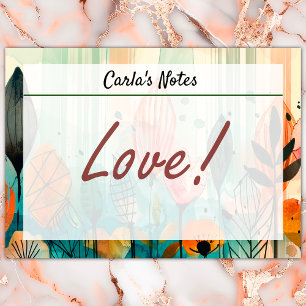 Moderner eleganter Blumengarten 4 Zoll x 3 Zoll Post-it Klebezettel