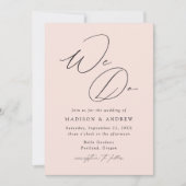 Moderner Eleganter Blush Wir machen Hochzeit Einladung (Vorderseite)