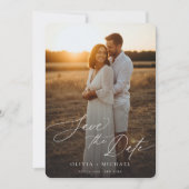 Moderner Eleganter Boho Foto QR-Code Save the Date Einladung (Vorderseite)