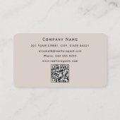 Moderner eleganter Boho-Makler-QR-Code Visitenkarte (Rückseite)
