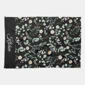 Moderner Eleganter Botanischer Eukalyptus Geschirrtuch (Horizontal)