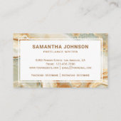 Moderner eleganter brauner Marmorpfen Nib Beruflic Visitenkarte (Rückseite)