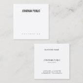 Moderner Eleganter BW Schlicht minimalistischer De Quadratische Visitenkarte (Vorne/Hinten)