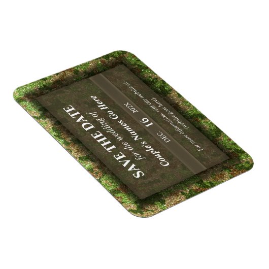 Moderner Eleganter Camouflage Glitzer Save the Dat Magnet (Rechte Seite)