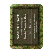 Moderner Eleganter Camouflage Glitzer Save the Dat Magnet (Vertikal)