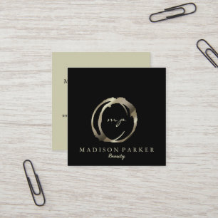 Moderner Eleganter Champagner Abstrakt Beauty Styl Quadratische Visitenkarte