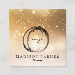 Moderner Eleganter Champagner Abstrakt Beauty Styl Quadratische Visitenkarte