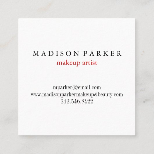 Moderner Eleganter Champagner Abstrakt Beauty Styl Quadratische Visitenkarte (Rückseite)